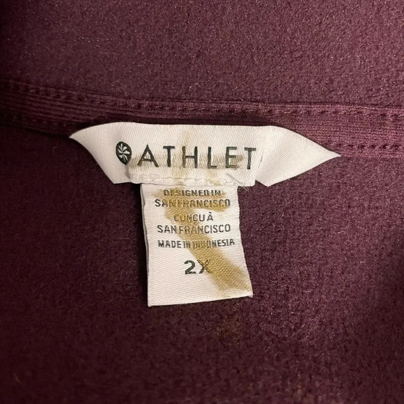 Athleta Womens Maroon Cozy Sherpa Snap Sweatshirt NWT 2X - Picture 6 of 7